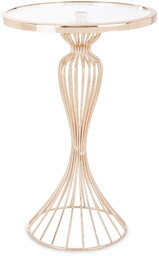 Patera taca metalowa szkło złota 38x25 159255