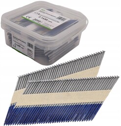 Gwoździe do gwoździarki łączone papierem 3,1x90mm Pierścieniowe Czarne