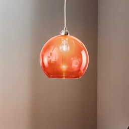SOLLUX LIGHTING Lampa wisząca Colour, szklany klosz czerwony