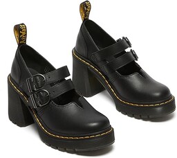 Dr. Martens Damska platforma Eviee, czarna Sendal, 9