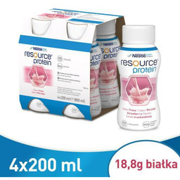 Resource Protein smak truskawkowy, 4x200ml KRÓTKA DATA 01.02.2026