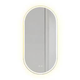 Rea LUSTRO ŚCIENNE LED OVL 50x100cm Złote Szczotkowane