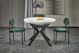Stół rozkładany peroni biały marmur / czarny (100-250x100