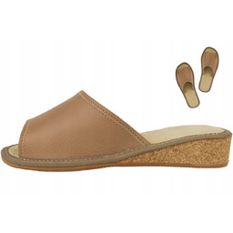 Kapcie Damskie SKÓRA NATURALNA Pantofle Wygodne POLSKIE