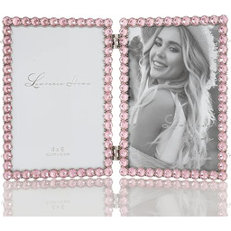 4 x 6 srebrna metalowa błyszcząca podwójna ramka