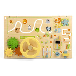 Tablica manipulacyjna dla dzieci z kierownicą i wieloma