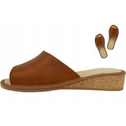 Kapcie Damskie SKÓRA NATURALNA Pantofle Wygodne POLSKIE