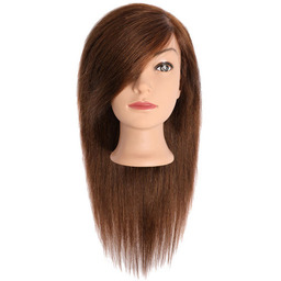 Efalock, główka fryzjerska, treningowa Julia, włosy ludzkie, brązowe,