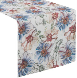 Bieżnik 40 x 140 Dekoracyjny Flore7 Niebieski
