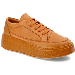 Venezia Pomarańczowe Sneakersy Stylowe Obuwie Damskie