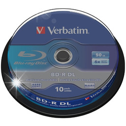 Płyty Blu-Ray Verbatim BD-R DL 50GB Cake (10