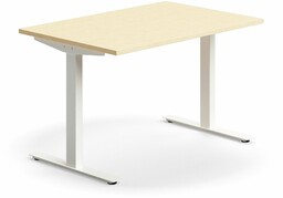 Biurko QBUS, proste, 1200x800 mm, rama T, biały,