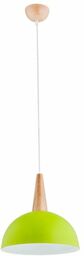 Lampa wisząca zwis ANJA drewno/zielony śr. 30cm