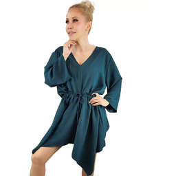 Piękna luźna sukienka mini asymetryczna-3XL/4XL