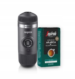 Podróżny ekspres Nanopresso kawa mielona Segafredo Selezione Arabica