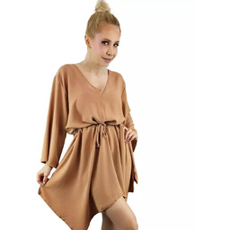 Piękna luźna sukienka mini asymetryczna-3XL/4XL