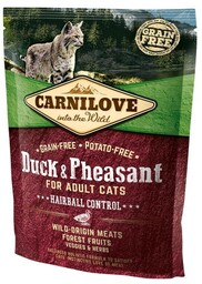 Carnilove Cat Hairball Control Kaczka i Bażant /