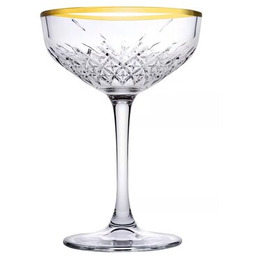PASABAHCE Zestaw kieliszków Coupe Timeless Gold 255 ml