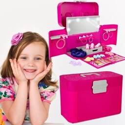 Kuferek Toaletka Zestaw Fryzjerski 2w1 akcesoria do stylizacji