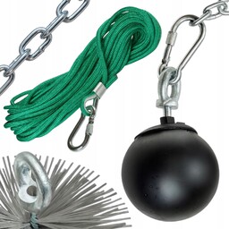 Zestaw do czyszczenia komina kula kominowa kominiarska 5kg