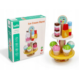 Drewniane Lody Zestaw 10 Lodów Zabawka Kuchenna Lody