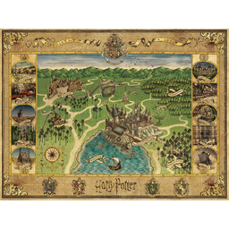 Puzzle 2D: Mapa Hogwartu 1500 elementów