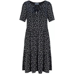 Trapezowa letnia sukienka w biały print MIDI-L