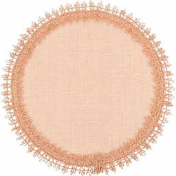 Okrągła podkładka z juty 38 cm, haftowana krawędź