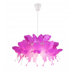 Lampa Wisząca Farfalla Motylki Dziecięca Ciemny Róż 1xE27