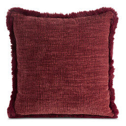 Eurofirany Poszewka dekoracyjna 45x45 Blanca 02 bordowa futerko