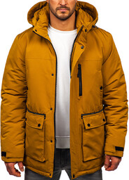 Camelowa kurtka męska zimowa parka Denley 22M323
