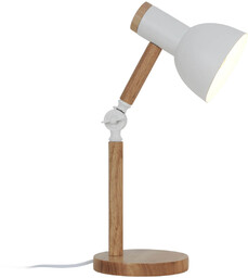 Regulowana lampka biurkowa Balbo T22004B-WH Zumaline biały drewniany