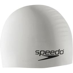 Speedo Unisex czepek pływacki dla dorosłych, silikonowy, biały,