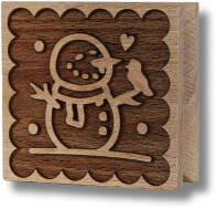 Pieczątka drewniana grawerowana na ciastka bałwanek