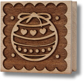 Pieczątka drewniana grawerowana na ciastka bombka