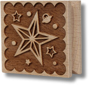 Pieczątka drewniana grawerowana na ciastka śnieżynka