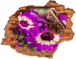 Samoprzylepna dziura na ścianę Motyl na kwiatku