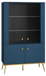 Witryna nowoczesna MARINE 02 granatowy/złoty