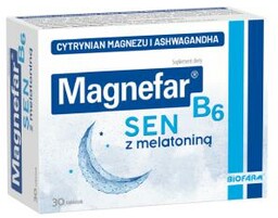 Magnefar B6 Sen, 30 tabletek Unikalne połączenie magnezu
