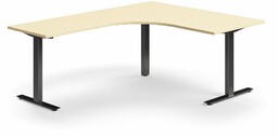 Biurko QBUS, kształt L, 1600x2000 mm, rama T,