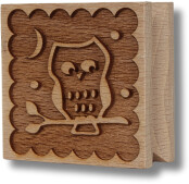 Pieczątka drewniana grawerowana na ciastka sowa