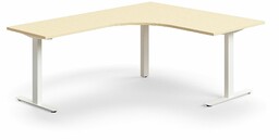 Biurko QBUS, kształt L, 1600x2000 mm, rama T,