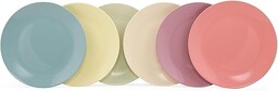 Zestaw talerzy Service (6 sztuk) pastelowe ceramiczne 25x25x3,7cm