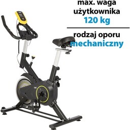 ONE FITNESS Rower spinningowy SW2501 Żółty