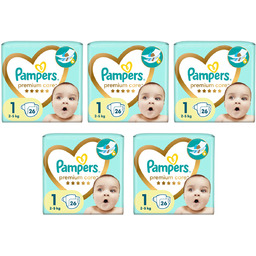 5x Pieluchy PAMPERS Premium Care Skin Comfort rozmiar