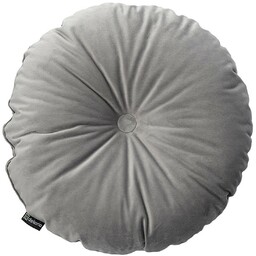 Poduszka okrągła z guzikiem, srebrzysty szary, 37 cm,