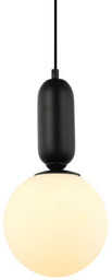 Szklana lampa wisząca Aldeva PND-02340-1M-BK Italux kula metal