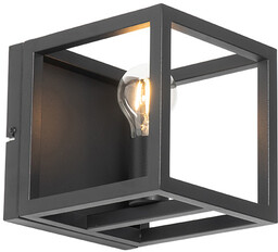 QAZQA Industrialny kinkiet czarny Cube - Cage