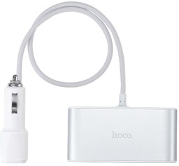 HOCO samochodowy rozdzielacz gniazda zapalniczki z LCD +
