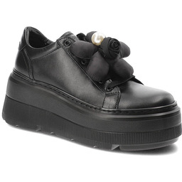 Chebello Czarne Modne Sneakersy Eleganckie Obuwie Na Platformie